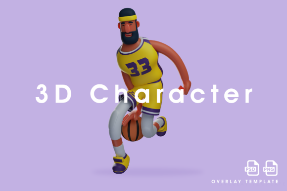 3D Basketball Athlete Cartoon Design: A Dynamic Visual Asset