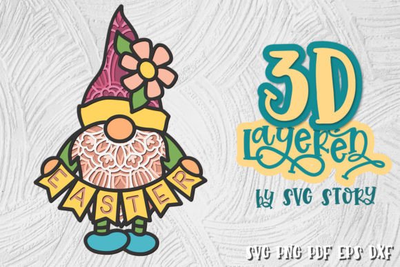 3D Easter Gnome Layered Design: A Creative Tool for Springtime Projects