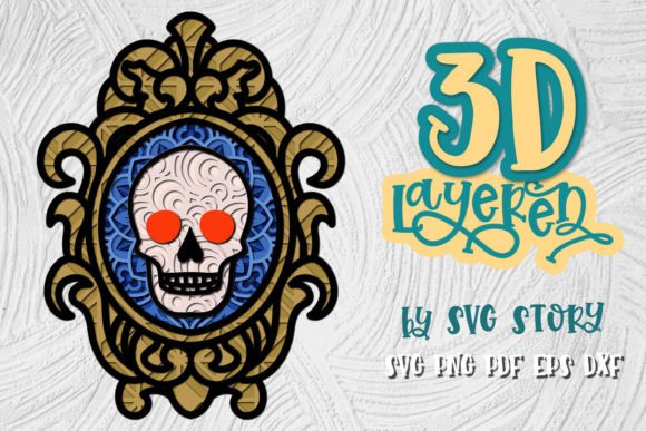 3D Layered Skull Halloween Design SVG: A Versatile Resource for Creative Halloween Projects