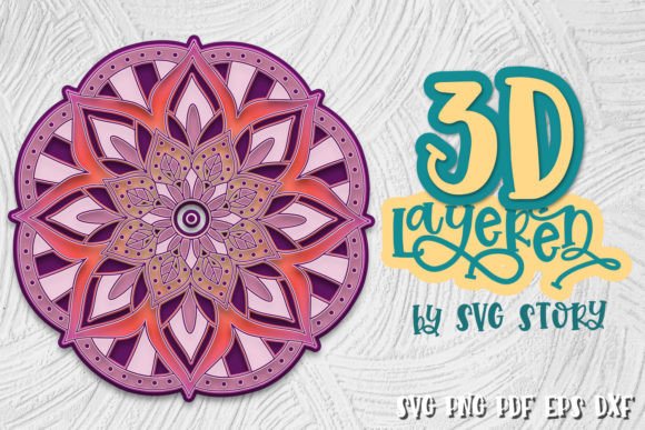 3D Mandala 01 Layered Design SVG Yoga