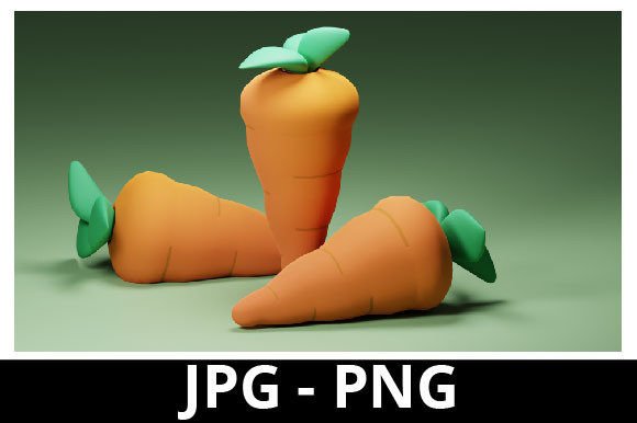 3D Rendered Carrot for Design Project: A Versatile Resource for Creative Professionals