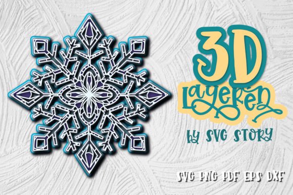 3D Snowflake Layered Christmas Design for Creative Projects