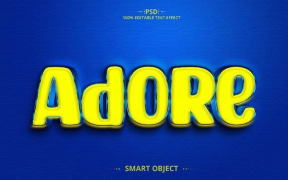 Adore 3D PSD Text Effect Design: A Fully Editable Creative Tool for Graphic Artists