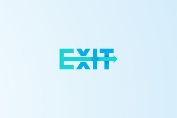 Exit 3D Modern Blue Colour Design: A Versatile Logo for Contemporary Branding