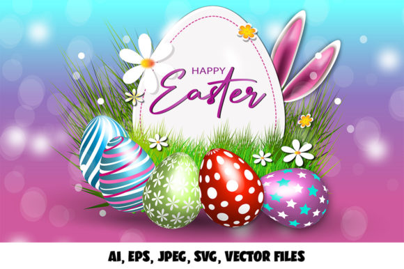 Happy Easter Design Template with 3D Egg: A Versatile Visual Solution for Creative Projects