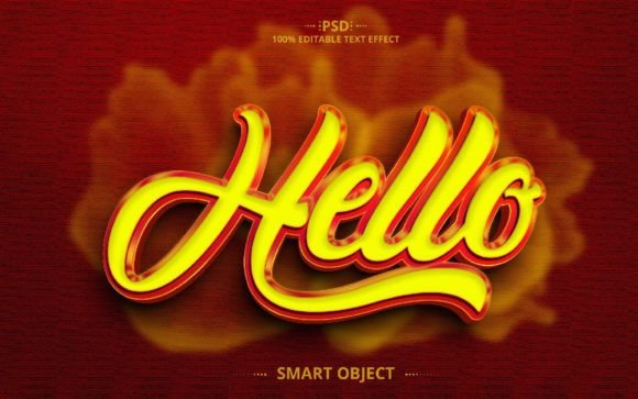Hello 3D PSD Text Effect Design: A Creative Tool for Dynamic Typography
