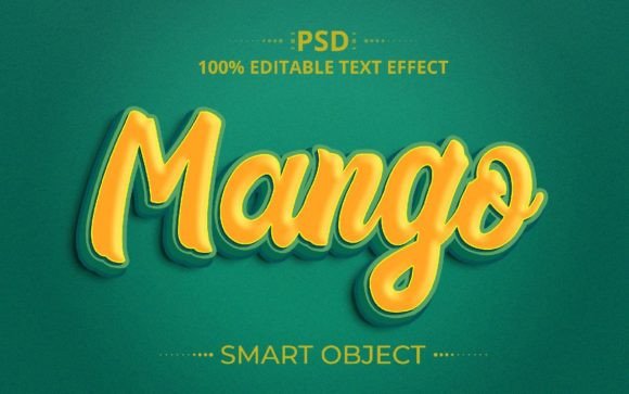 Mango 3D PSD Text Effect Design: A Versatile Tool for Creative Typography