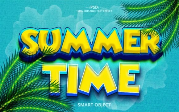 Summer Time 3D PSD Text Effect Design