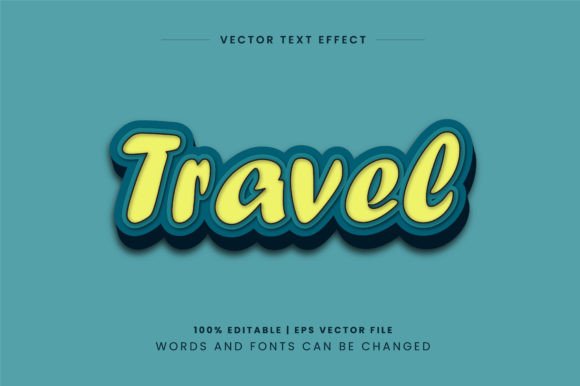 Travel 3D Editable Text Effect Design: A Creative Tool for Modern Projects