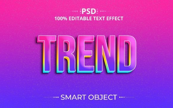Trend 3D PSD Text Effect Design: Modern, Editable, and Stylish