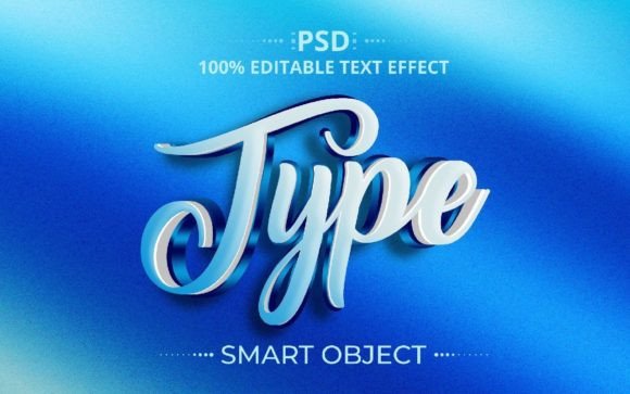 Type 3D PSD Text Effect Design: Bold and Dynamic Typography